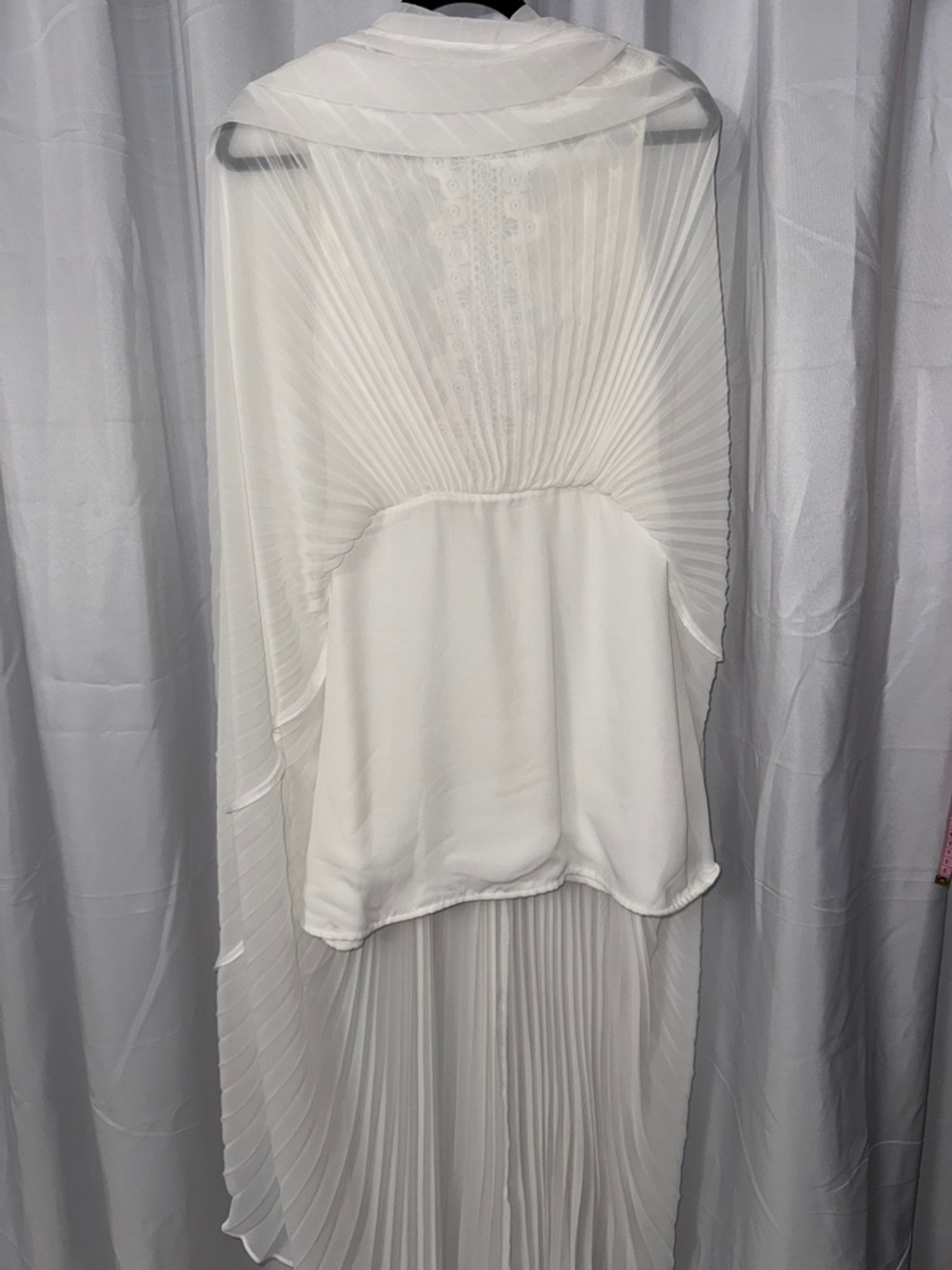 bebe White Lace Pleated Maxi Dress - Picture 6 of 7